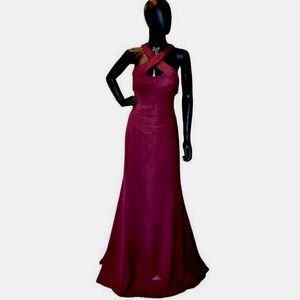 Hayley Paige Occasions Deep Red Maxi Dress